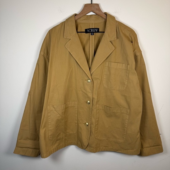 J. Crew Jackets & Blazers - J. Crew Women’s Blazer Jacket Tan Chino Size XXL Gold Button Business Casual